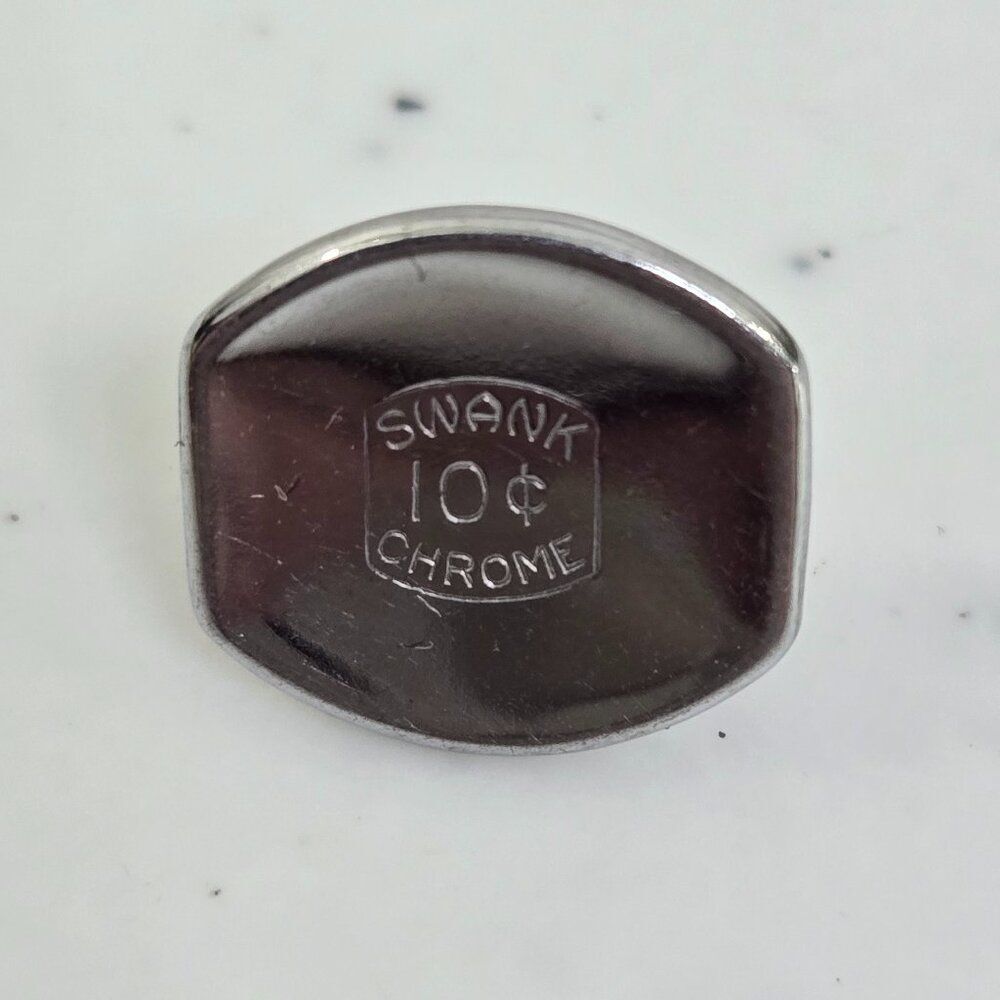 Vintage Swank 10 Cent Chrome Studs Salesman's Sample Items Rare Only 1 cufflink
